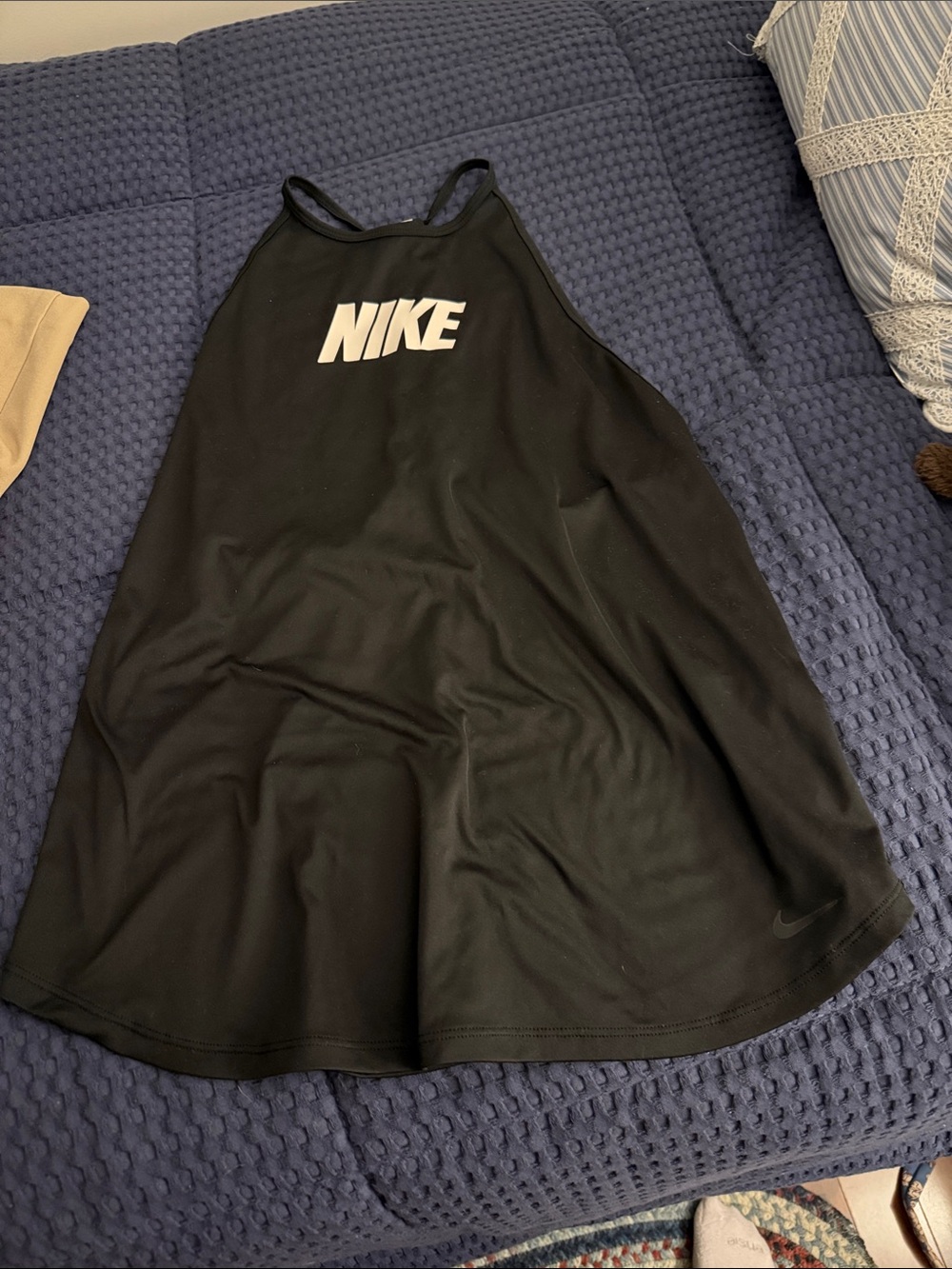 Nike Black Circle Workout Tank with White Logo